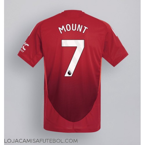 Camisa de Futebol Manchester United Mason Mount #7 Equipamento Principal 2024-25 Manga Curta